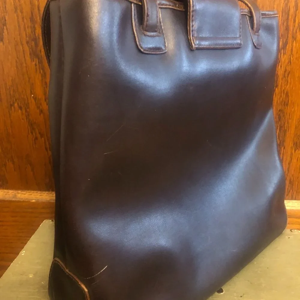 Vintage Liz Claiborne Lush Brown Leather Classic Shoulder Bag / Satchel - Picture 10 of 16